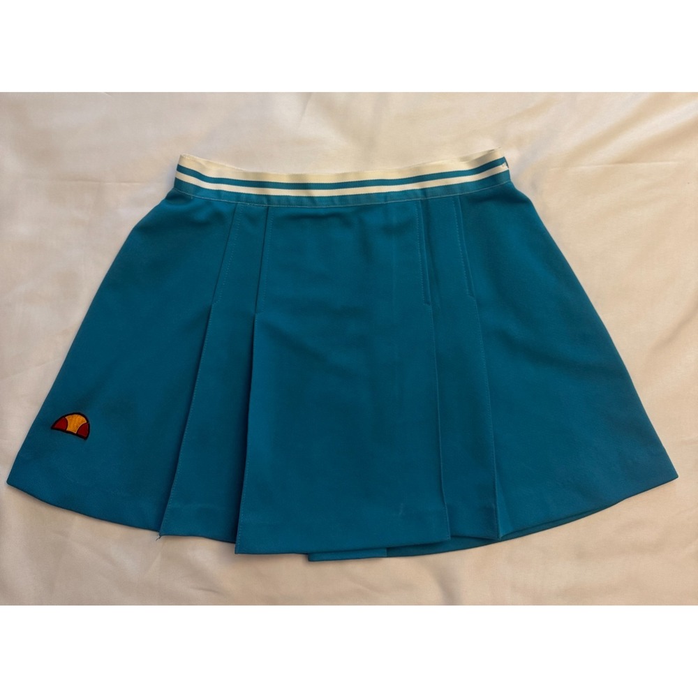 Vintage Ellesse Blue Pleated Tennis Mini Skirt Made in Italy Women's Retro